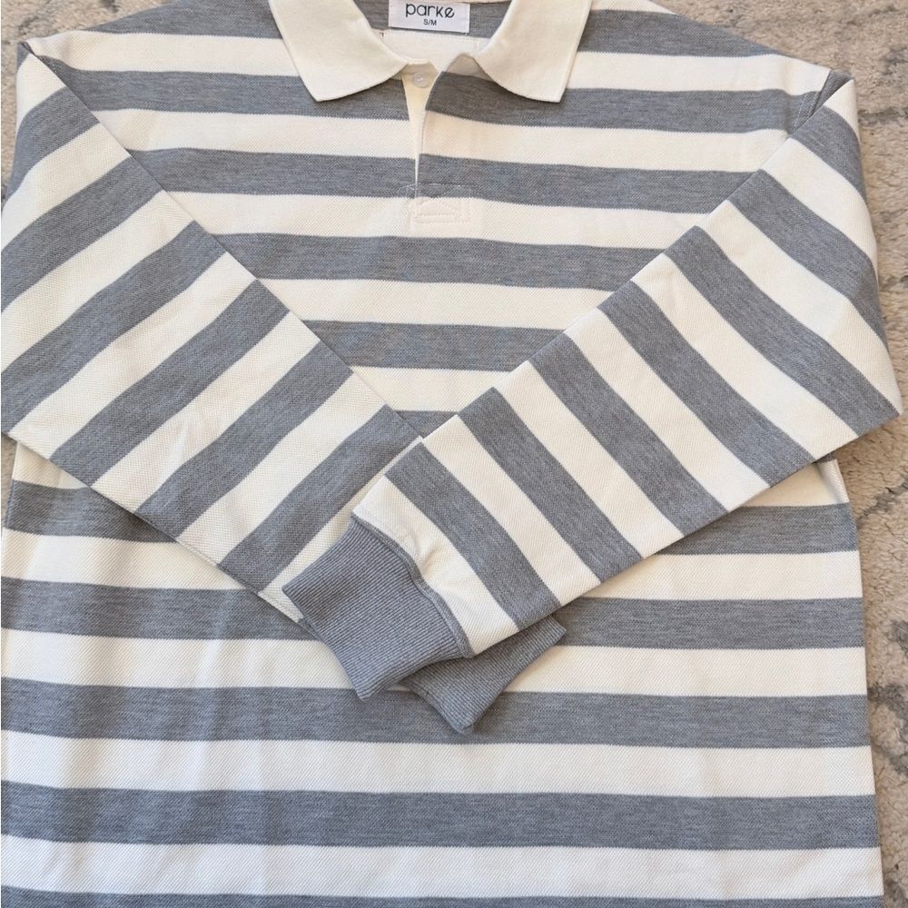 Parke Striped Collared Rugby Pullover - Picture 5 of 5